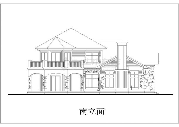 337平米2层混合结构单体别墅平面设计CAD图纸-图二