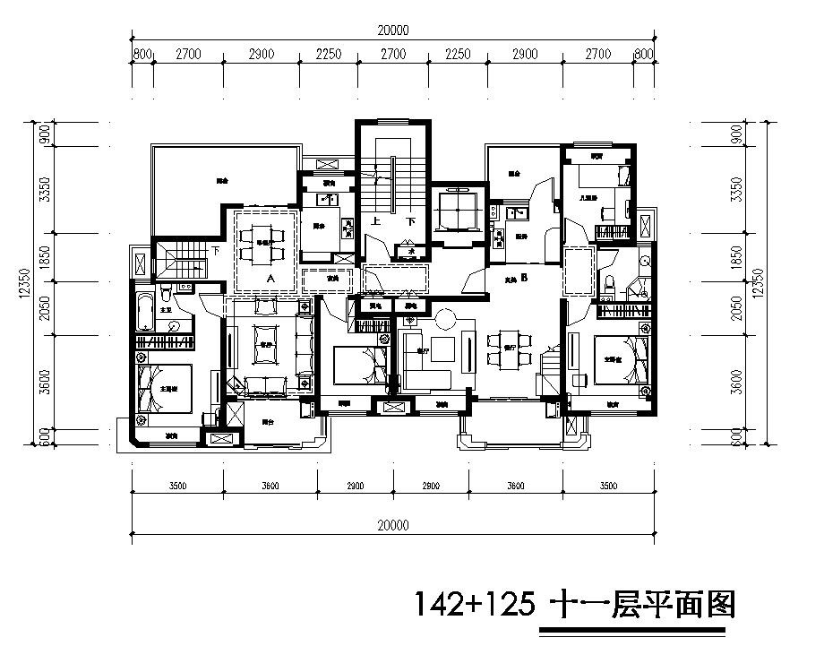 金地何山复式住宅平面图