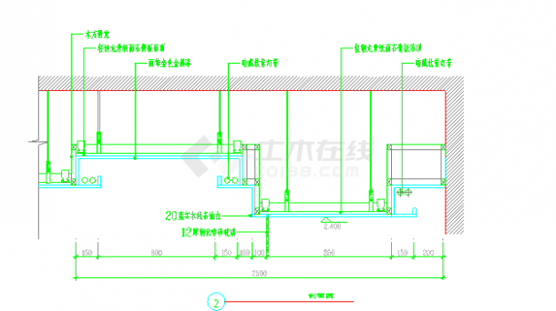 某卫生间吊顶CAD详图-图二
