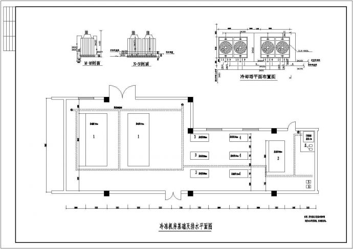 某工厂大型仓储式超市空调通风排烟系统设计施工图（水冷离心机组）_图1