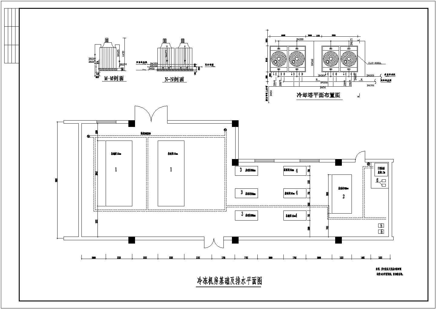 某工厂大型仓储式超市空调通风排烟系统设计施工图（水冷离心机组）