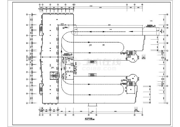 商业广场综合楼全套建筑施工设计cad图（平立面图）-图二