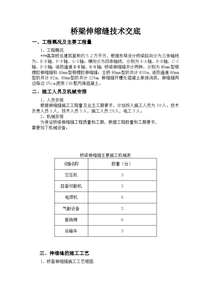 某高架桥桥梁伸缩缝安装技术交底-图二