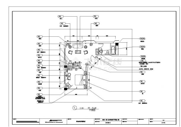 某城市酒店卫生间结构设计CAD参考详图-图一