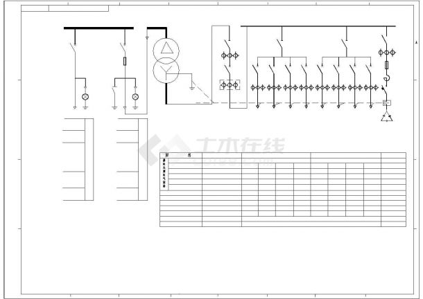 某大型配电工程设计cad箱变电气一次接线图（含4套设计）-图一
