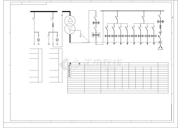 某大型配电工程设计cad箱变电气一次接线图（含4套设计）-图二