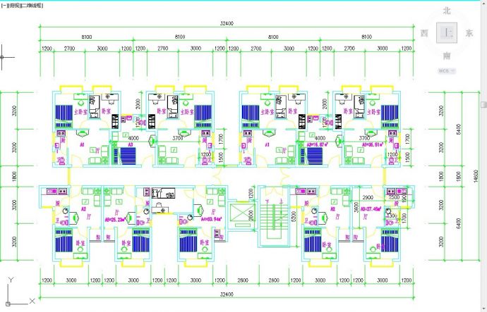 扬州市合川花园小区住宅楼的标准层平面设计CAD图纸（共5张）_图1
