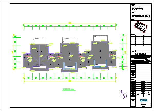 1000平米3层砖混结构连排商住楼平立剖面CAD设计图纸（1层商铺）_图1