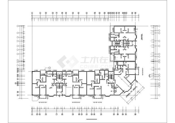 黄冈六层住宅三单元混合户型详细建筑施工图-图二