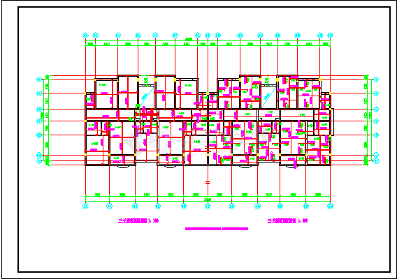 2600平米5+1层砖混结构住宅楼全套建筑设计CAD图纸-图二