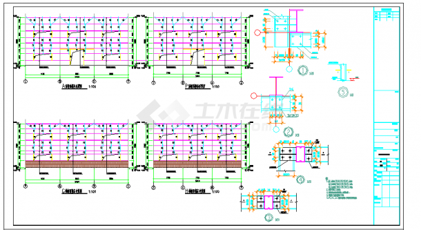 生产厂房带夹层门式刚架厂房建筑结构图4-图二