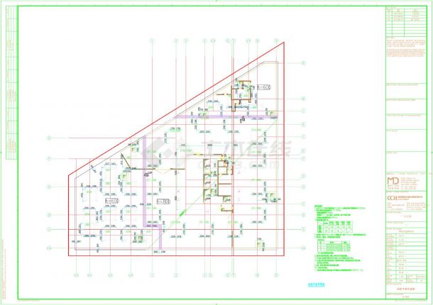 某大厦基础平面布置图CAD-图二