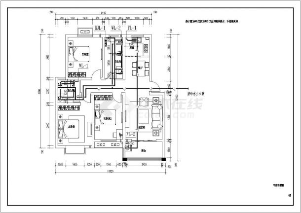 洋北镇张庄公寓楼装修装饰工程给排水设计-图二