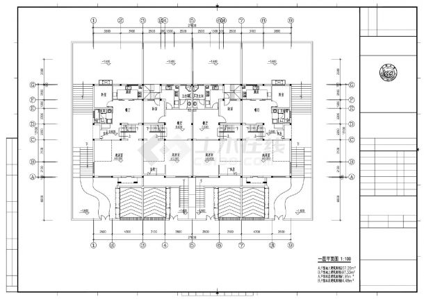 某建筑结构建筑平面立面CAD图-图二