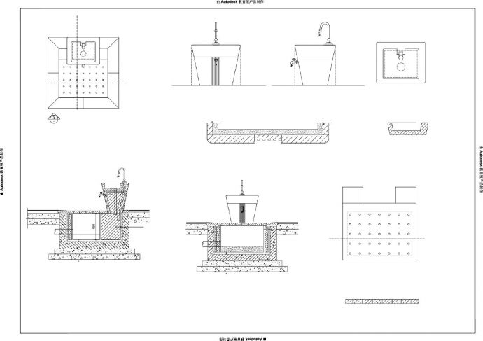 某建筑项目洗手池详图CAD图_图1