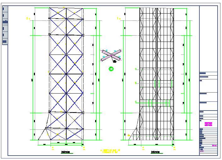 钢桁架结构连接天桥结构施工图