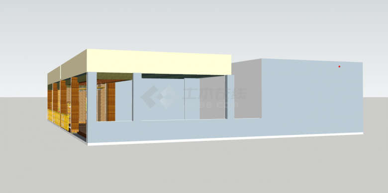 现代咖啡屋和花园3Usu模型设计-图一