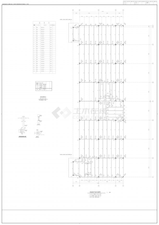纯钢框架结构图，含基础 钢柱 钢梁 楼梯结构图-图二