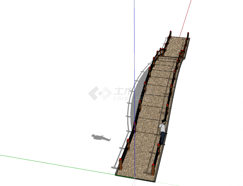 工业风风格拱桥SU模型设计-图二