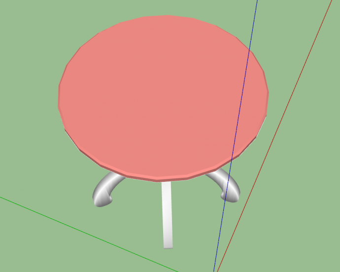 粉红色的金属咖啡小圆桌SU模型_图1