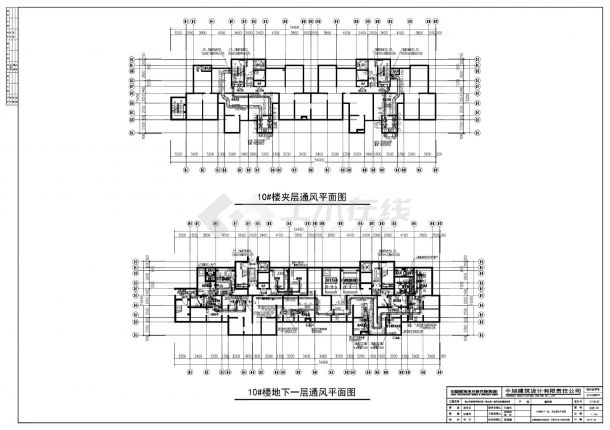 10栋楼地下一层及夹层通风平面图-图一