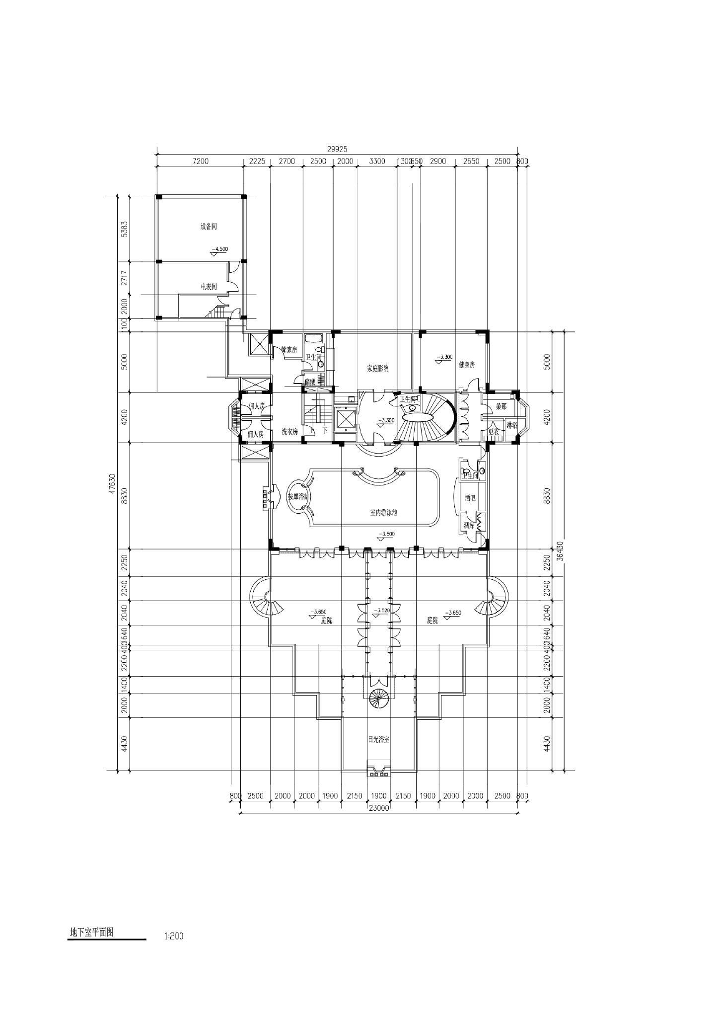 独栋别墅平面CAD图.dwg