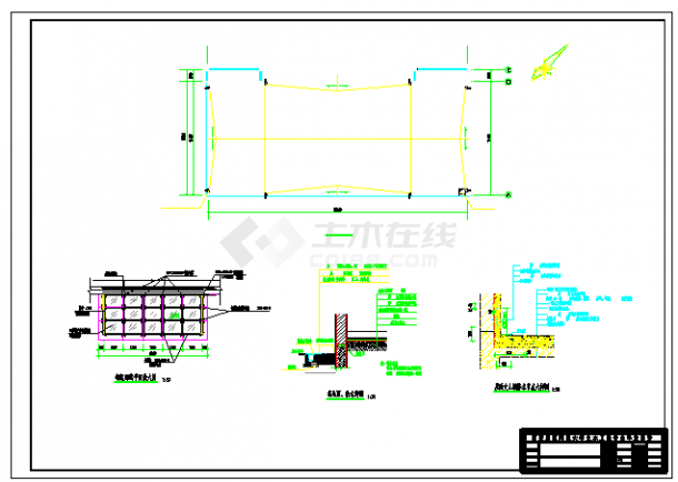 西安市某工厂1550平米3层钢混框架结构办公楼建筑设计CAD图纸-图二
