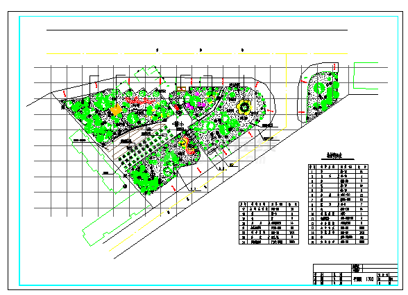 某大道三角绿地绿化完整设计CAD图纸-图二