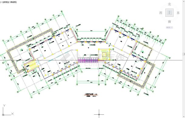 [南京]某休闲会所外装幕墙建筑竣工cad图-图二