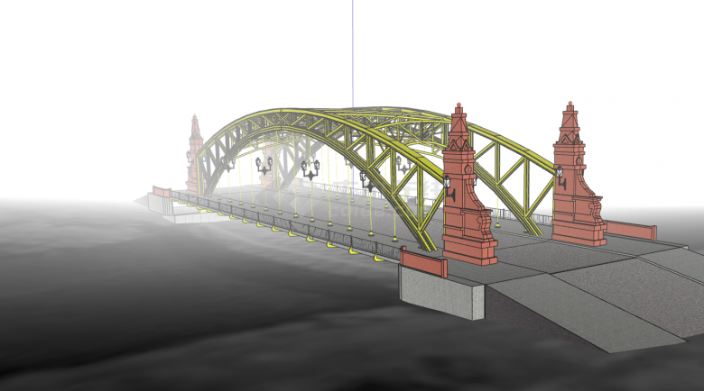 新古典铁拉大桥SU模型设计-图一