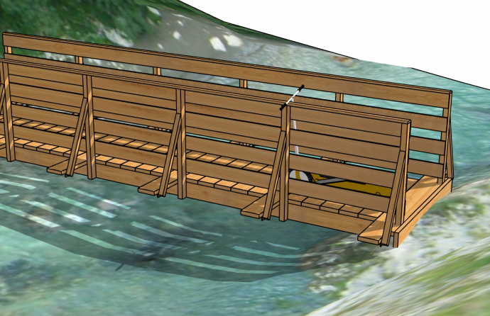 小型木制独木桥桥梁su模型_图1