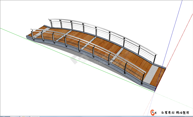 简约好看小型拱桥的SU模型-图二