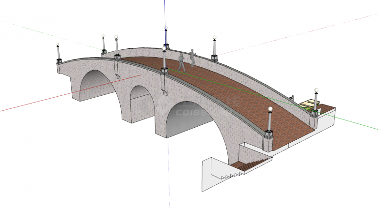欧式古典多样化景观拱桥su模型-图二