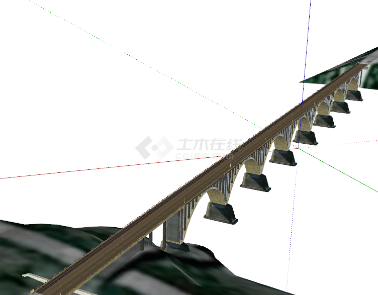 钢铁工业风超长多条通道穿行高速桥梁su模型-图二