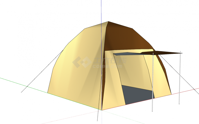 现代小型便携帐篷su模型-图二