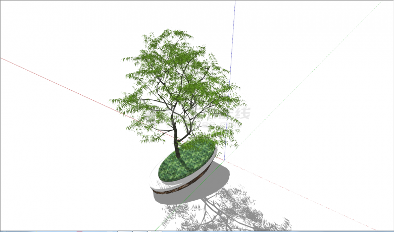 公园创意景观树池su模型-图二