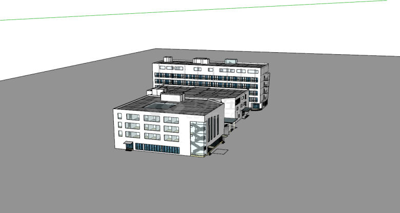 后现代医院建筑SU模型设计-图二