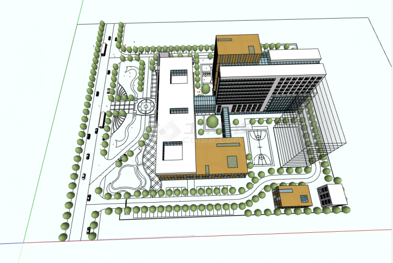 现代标准医院建筑方案su模型-图二