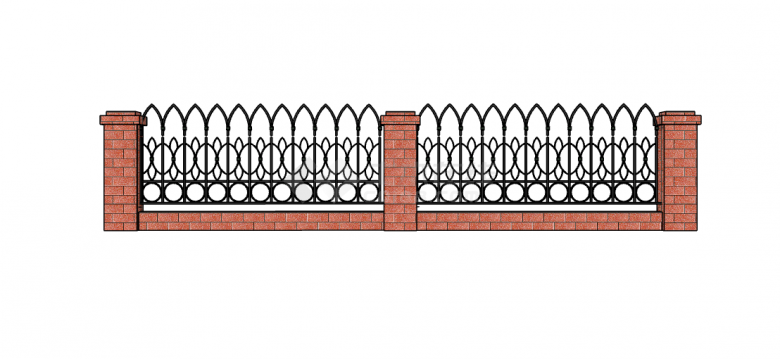 安全结构简单小区围墙的SU模型-图一