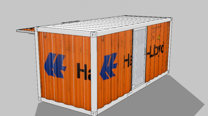 简约现代集装箱移动货柜su模型_图1