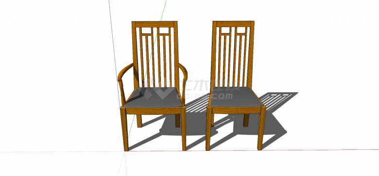 中式简约内敛椅子家具su模型-图一