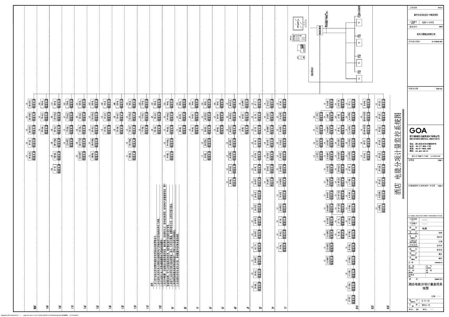 临平大东安社区B-10地块项目，E-11-41酒店电能分项计量监控系统图CAD图.dwg