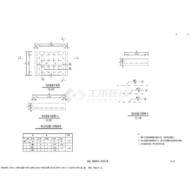 S3-32 路基及路面排水工程设计图-图二