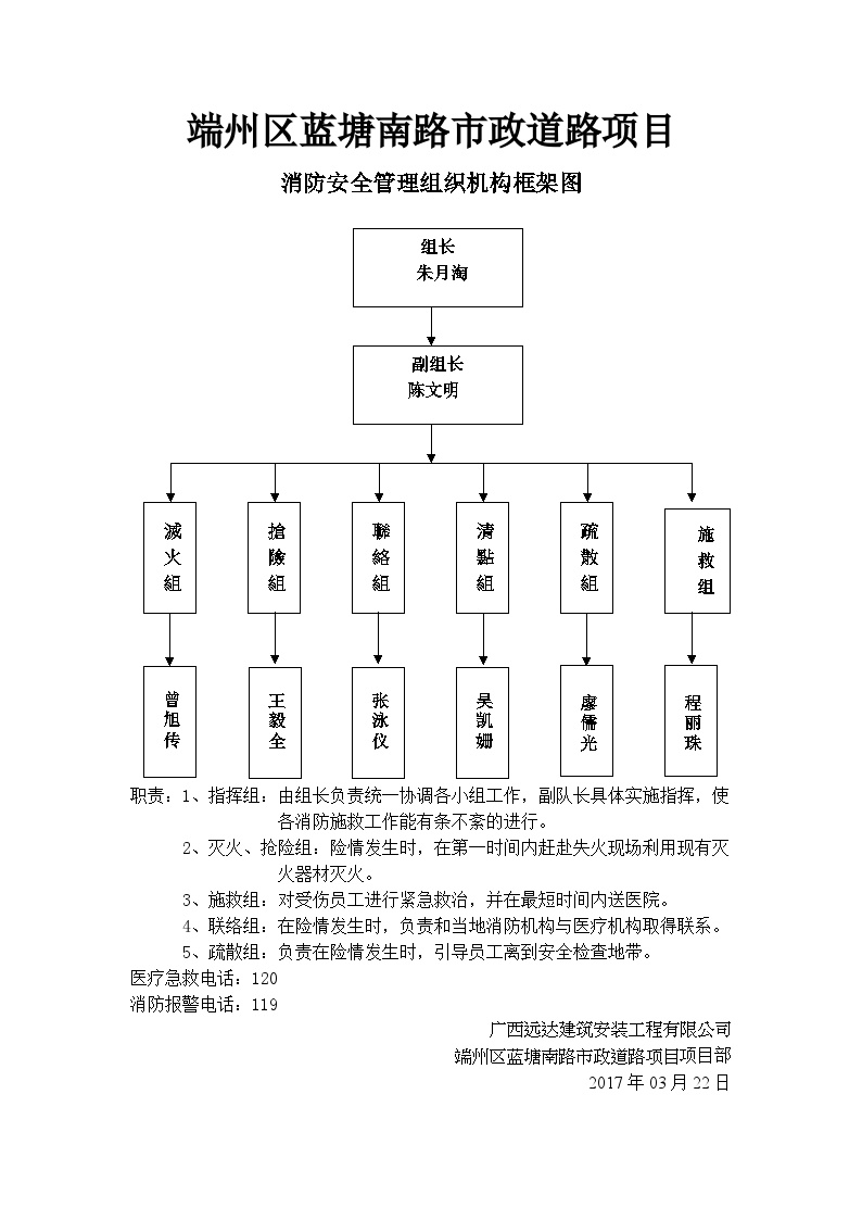 消防安全管理组织机构框架图.doc-图一