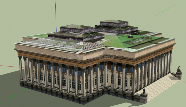 绿顶外国古典建筑su模型-图二