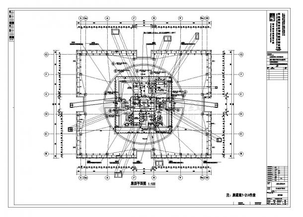 某住宅屋顶平面建筑施工图-图一