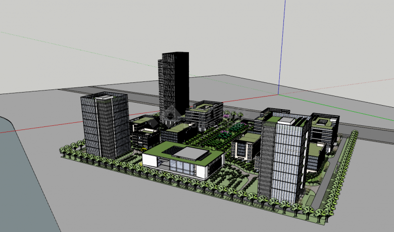 现代合肥宿松路科技园su模型-图一