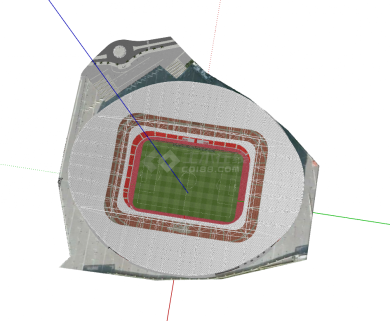 巨形现代化足球场su模型-图一
