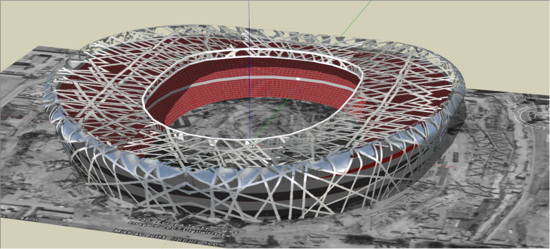 北京超大规模体育馆鸟巢su模型-图二