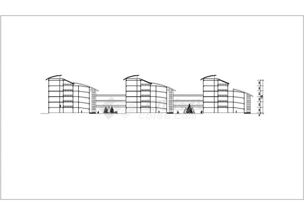 福州市某高校3.7万平米6层框混结构教学综合楼建筑设计CAD图纸-图一